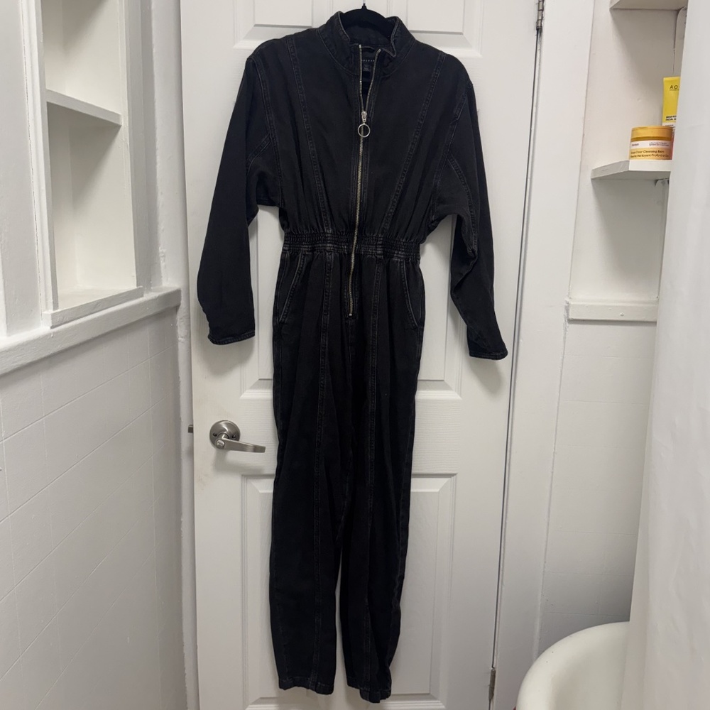 Topshop Distressed Denim Romper